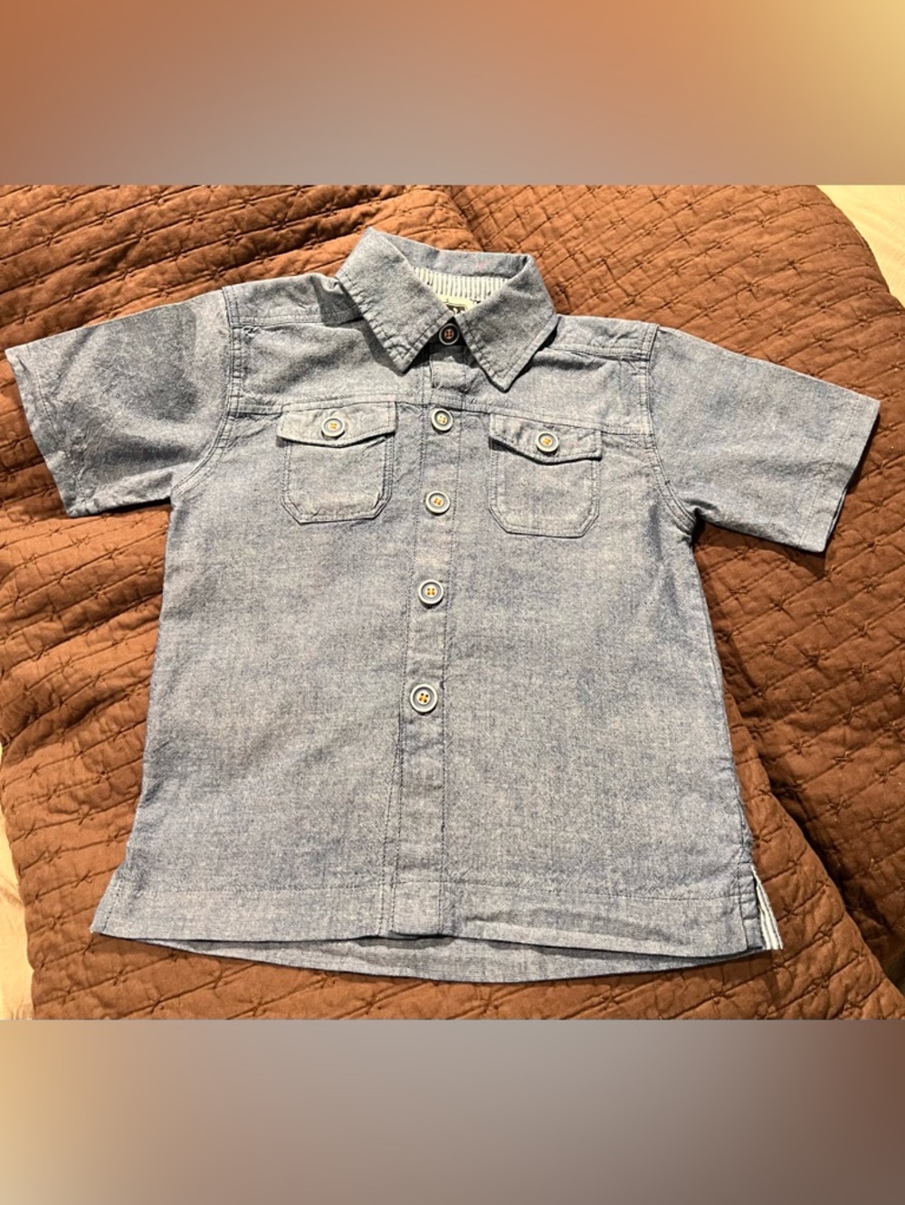 Denim Toddler Shirt by brand Mud Pie Size 3T